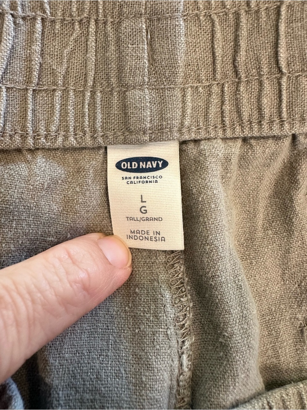 Old Navy Light Grey Drawstring Linen Pants Size Large - Picture 3 of 8